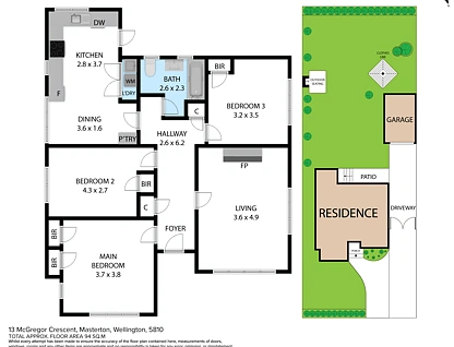 13 McGregor Crescent, Masterton, Masterton, 3 غرف, 1 حمامات, House