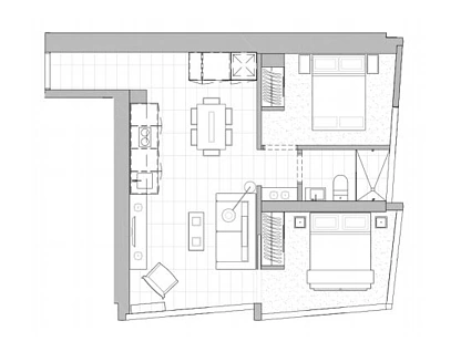 502/560 Flinders Street, Melbourne, Melbourne CBD, 2房, 1浴, Apartment