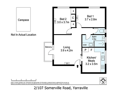 2/107 Somerville Road, Yarraville, Western Melbourne, 2 कमरे, 1 बाथरूम, Apartment