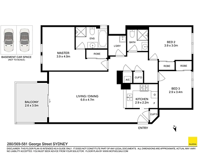 280/569-581 George Street, Sydney, Sydney CBD, 3 phòng ngủ, 2 phòng tắm, Apartment