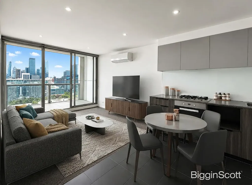 Modern Waterfront Apartment with Pool, Gym & Spa Access