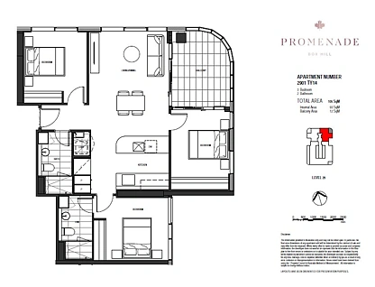 2901/36 Prospect Street, Box Hill, Inner East Melbourne, 3部屋, 2バスルーム, Apartment