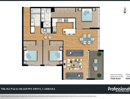706/112 Palm Meadows Drive, Carrara, Gold Coast, 3 રૂમ, 2 બાથરૂમ, Apartment