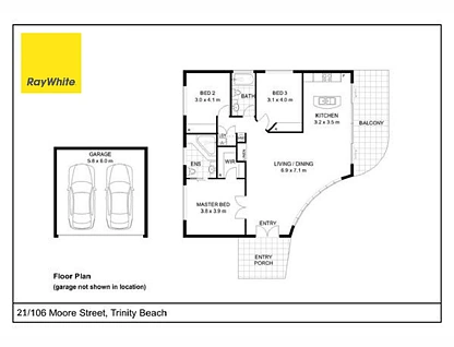 21/106 Moore Street, Trinity Beach, Cairns, 3 rūma, 2 rūma horoi, Unit