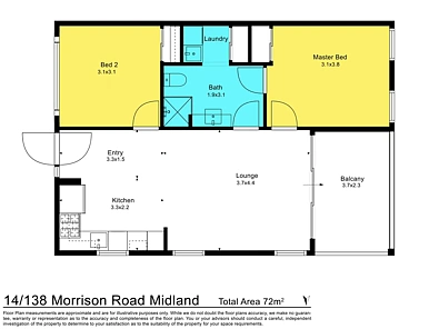 14/138 Morrison Road, Midland, WA 6056, 2房, 1浴, Apartment