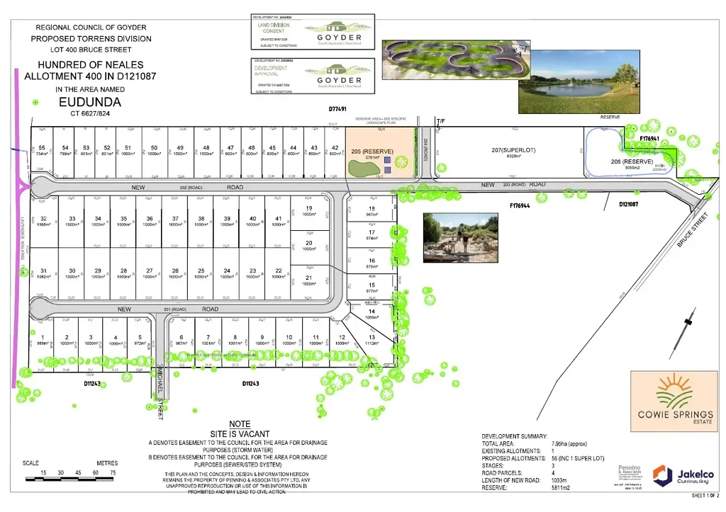 Eudunda Cowie Springs Estate - Development Approval Granted - Secure Your Block Today
