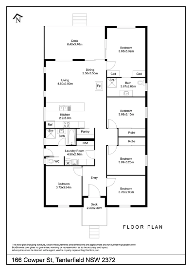 166 Cowper Street, Tenterfield, NSW 2372, 5 Schlafzimmer, 2 Badezimmer, House