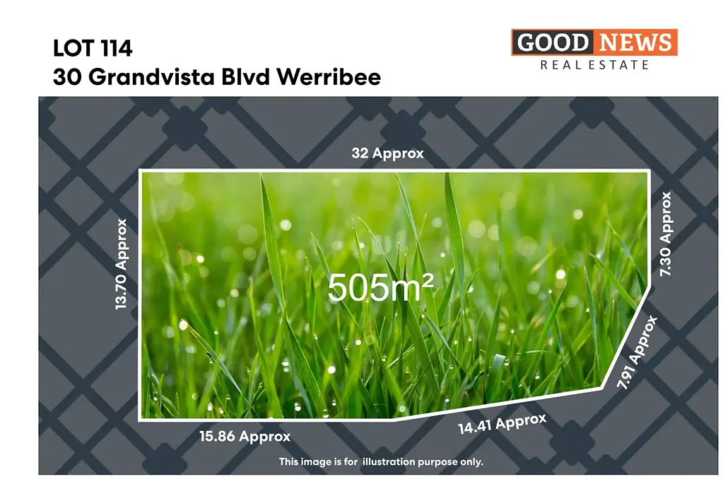 Werribee 家庭理想地 505㎡宽门面 独立地块 便捷交通 靠近学校公园 Prime Titled Block Ready to Build - 505m² (Approx.)