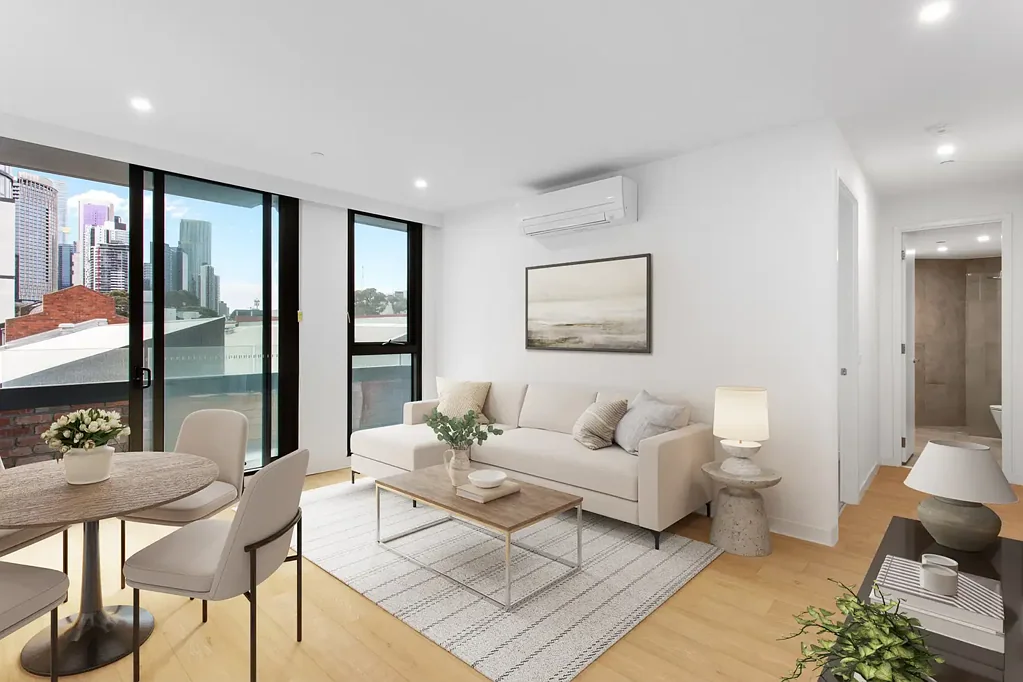 South Melbourne 1房 高端Smeg电器 开放式布局 私人阳台景观 中心庭院设施 屋顶露台烧烤 步行商圈海滩 Sleek Urban Living at "Lilix"