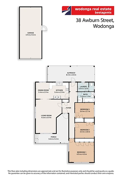 38 Awburn Street, Wodonga, VIC 3690, 3 slaapkamers, 1 badkamers, House