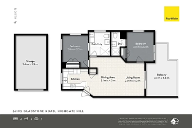 6/195 Gladstone Road, Highgate Hill, QLD 4101, 2 રૂમ, 2 બાથરૂમ, Unit