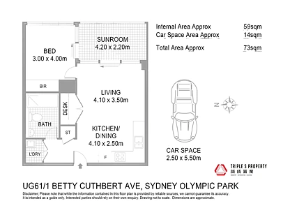 61/1 Betty Cuthbert Avenue, Sydney Olympic Park, Parramatta (Northwest suburbs), 1 ห้องนอน, 1 ห้องน้ำ, Apartment