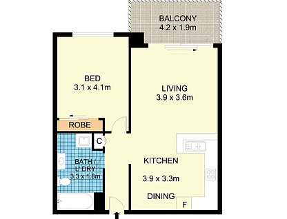 9610/177-219 Mitchell Road, Erskineville, Inner West, 1房, 1浴, Apartment