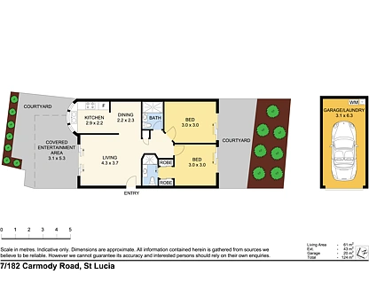 7/182 Carmody Road, St Lucia, Brisbane Western Region, 2 ห้องนอน, 2 ห้องน้ำ, Apartment