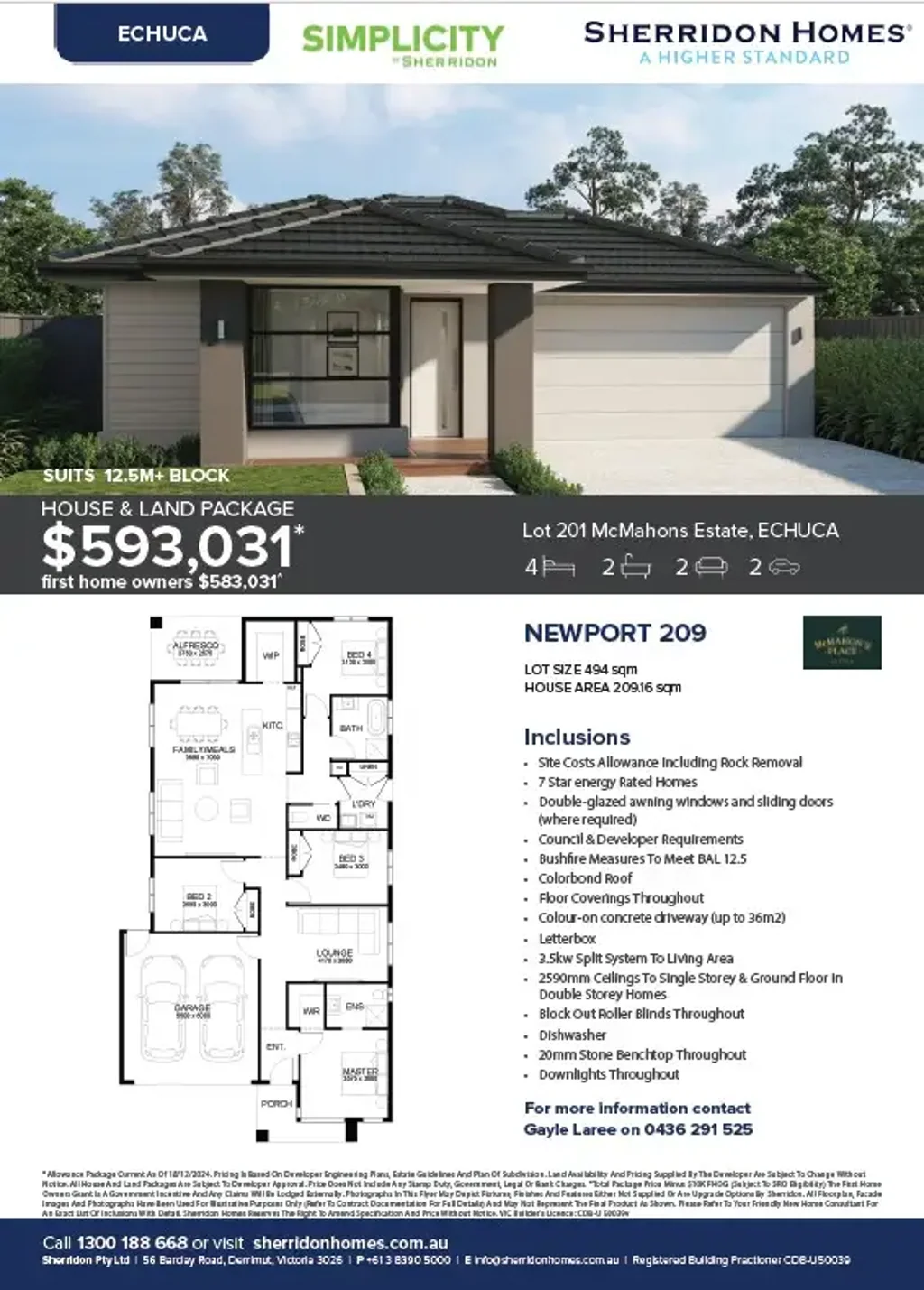Echuca 4 Bedroom Sherridon Homes present Newport 209!