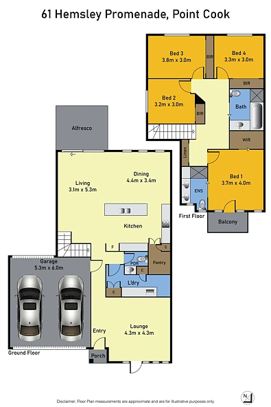 61 Hemsley Promenade, Point Cook, VIC 3030, 4 chambres, 2 salles de bain, House