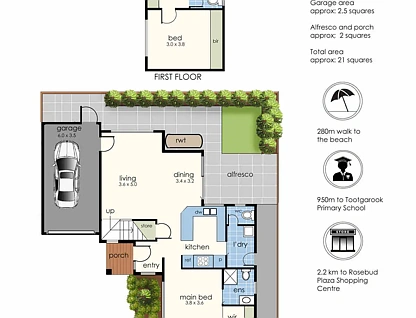 3/16 Woyna Avenue, Capel Sound, Mornington Peninsula, 3房, 2浴, Townhouse