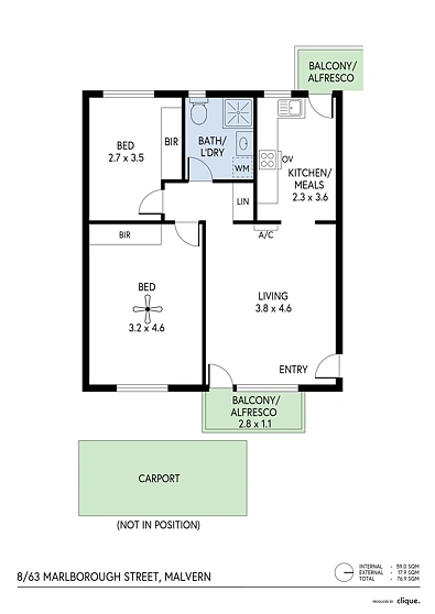 8/63 Marlborough Street, Malvern, SA 5061, 2房, 1浴, Unit