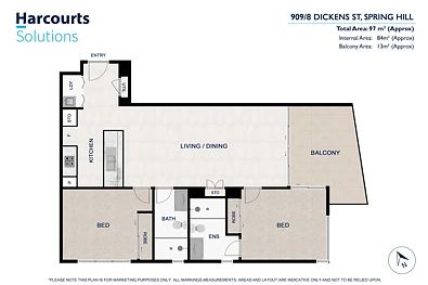 909/8 Dickens Street, Spring Hill, QLD 4000, 2 कमरे, 2 बाथरूम, Apartment