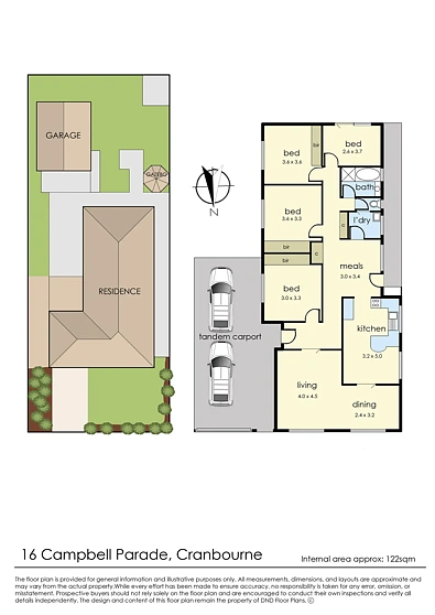 户型图 - 16 Campbell Parade, Cranbourne, VIC 3977
