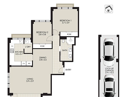 24/20-24 Rangers Road, Cremorne, Lower North Shore, 2房, 1浴, Apartment