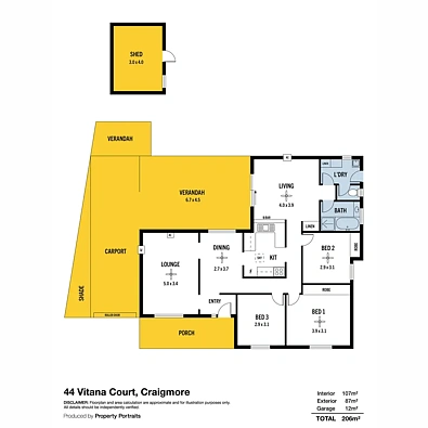 44 Vitana Court, Craigmore, SA 5114, 3房, 1浴, House