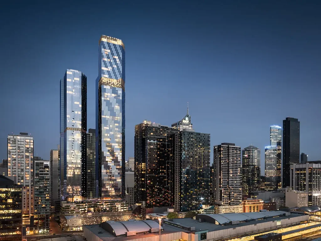 Melbourne 2房 CBD中心两居室 71-75sqm 开放式生活区 石材台面厨房 高级设施 游泳池健身房 礼宾服务 毗邻车站 电车区 Flagstaff Gardens Sophisticated CBD Living with Strong Investment Appeal
