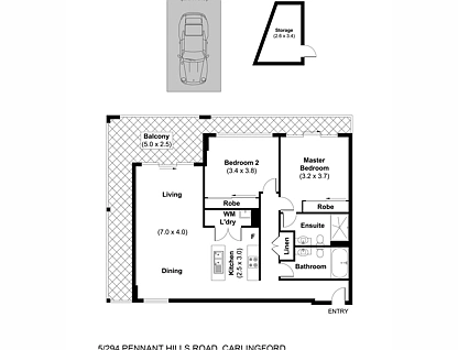 5/294 Pennant Hills Road, Carlingford, Parramatta (Northwest suburbs), 2 Schlafzimmer, 2 Badezimmer, Apartment