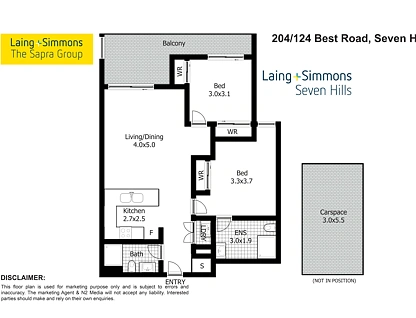 204/124 Best Road, Seven Hills, Western Suburbs, 2 غرف, 2 حمامات, Apartment