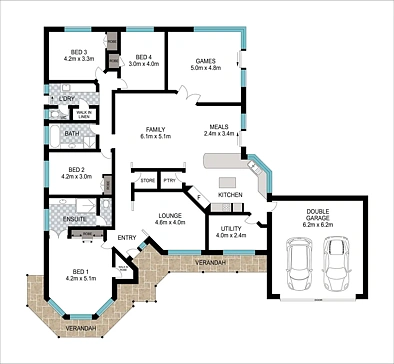 户型图 - 2 Talia Court, Leschenault, WA 6233