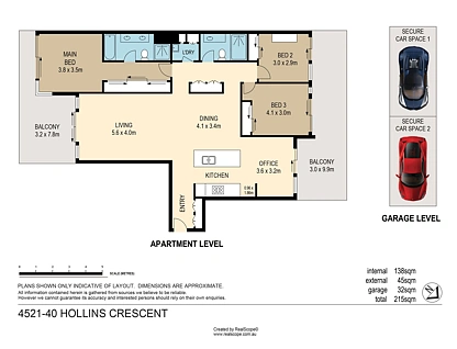 UNIT 4521/40 HOLLINS CRESCENT, New Farm, Brisbane - Inner City Region, 3 غرف, 2 حمامات, Apartment