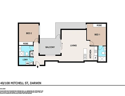 40/108 Mitchell Street, Darwin City, Darwin City, 2 ਕਮਰੇ, 2 ਬਾਥਰੂਮ, Apartment