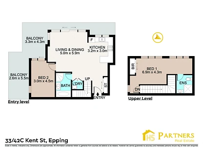 33/42C Kent Street, Epping, Upper North Shore, 2房, 2浴, Apartment