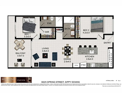 302/5 Spring Street, Sippy Downs, QLD 4556, 2房, 2浴, Unit