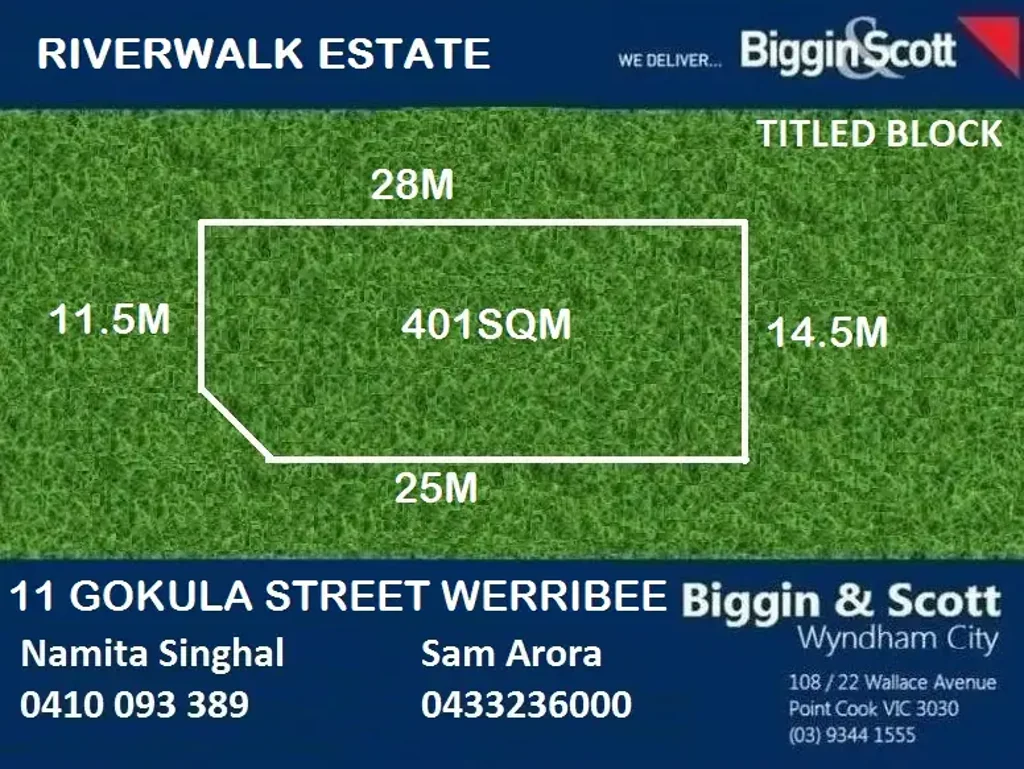 Werribee Werribee核心地 401㎡宽幅地皮  西向风光  醇熟配套  毗邻名校  首置投资首选 Nest or Invest in RIVERWALK ESTATE WERRIBEE