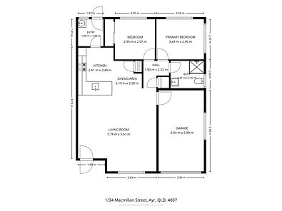 1/34 Macmillan Street, Ayr, QLD 4807, 2房, 1浴, Unit