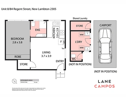 8/84 Regent Street, New Lambton, Newcastle, 1 ਕਮਰੇ, 1 ਬਾਥਰੂਮ, Unit