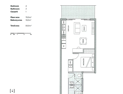 215/401-407 Neerim Road, Carnegie, Bayside, 2 कमरे, 2 बाथरूम, Apartment