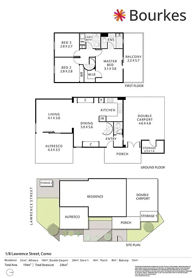 1/8 Lawrence Street, Como, WA 6152, 3 slaapkamers, 2 badkamers, Townhouse