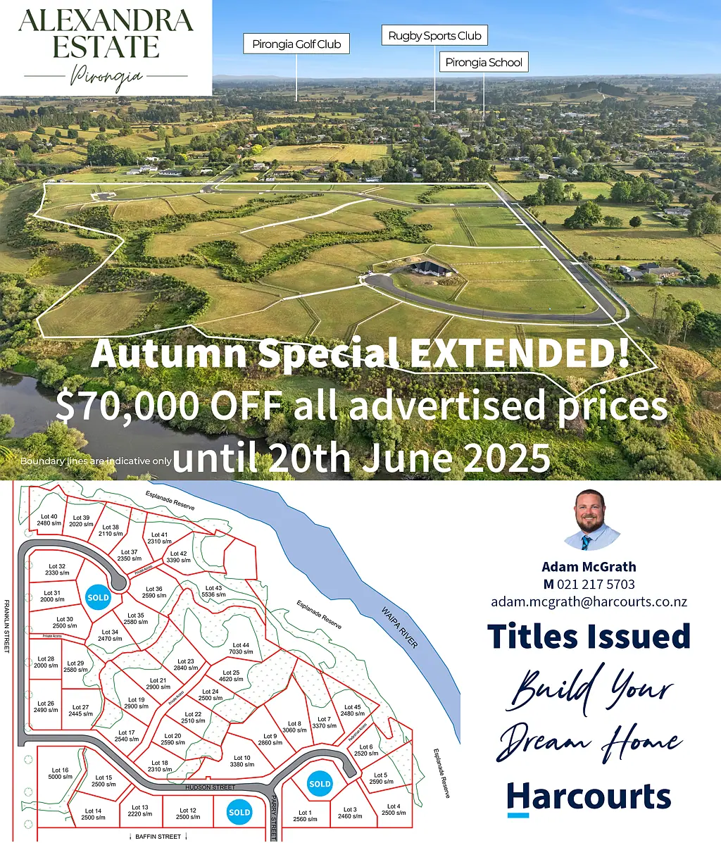 Pirongia Desirable Development in Pirongia - Titles Issued