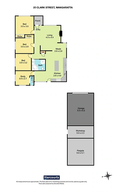 फ्लोर प्लान - 25 Clark Street, Wangaratta, VIC 3677