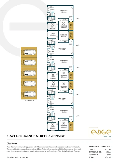 Plano ng Bahay - 1-5/1 L'Estrange Street, Glenside, SA 5065