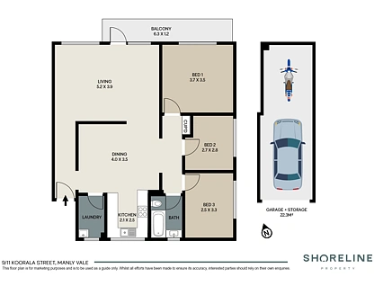 9/11 Koorala Street, Manly Vale, Northern Beaches, 3房, 1浴, Apartment