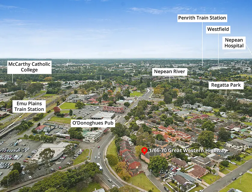 1/66-70 Great Western Highway, Emu Plains, Outer Western Sydney, 3 कमरे, 2 बाथरूम, Apartment