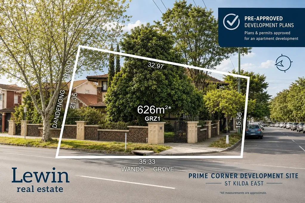 St Kilda East 11chambre Corner. Character. Capacity (with Pre-Approved Development Plans)
