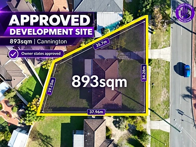 Cannington 3Kwarto 893M² R60 DEVELOPMENT SITE | 3-DWELLING APPROVAL REPORTED | EXISTING HOME