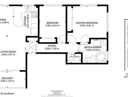 21/16 Whitby Street, Southport, Gold Coast, 2 ਕਮਰੇ, 1 ਬਾਥਰੂਮ, Apartment