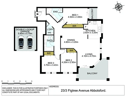23/3 Figtree Avenue, Abbotsford, Inner West, 3 phòng ngủ, 2 phòng tắm, Apartment