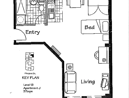 1310/238-242 Flinders Street, Melbourne, Melbourne CBD, 1 ห้องนอน, 1 ห้องน้ำ, Apartment