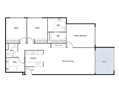 5/16 New South Wales Crescent, Forrest, Inner South, 3部屋, 2バスルーム, Apartment